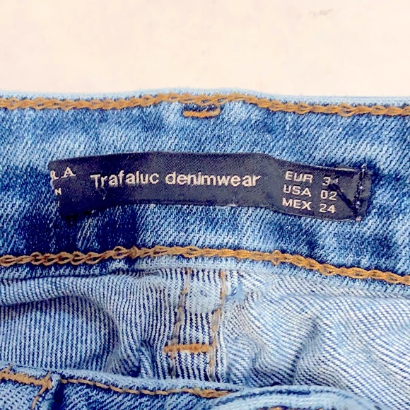 Zara Midrise Floral Embroidered Skinny Jeans Size 2 - Picture 4 of 11